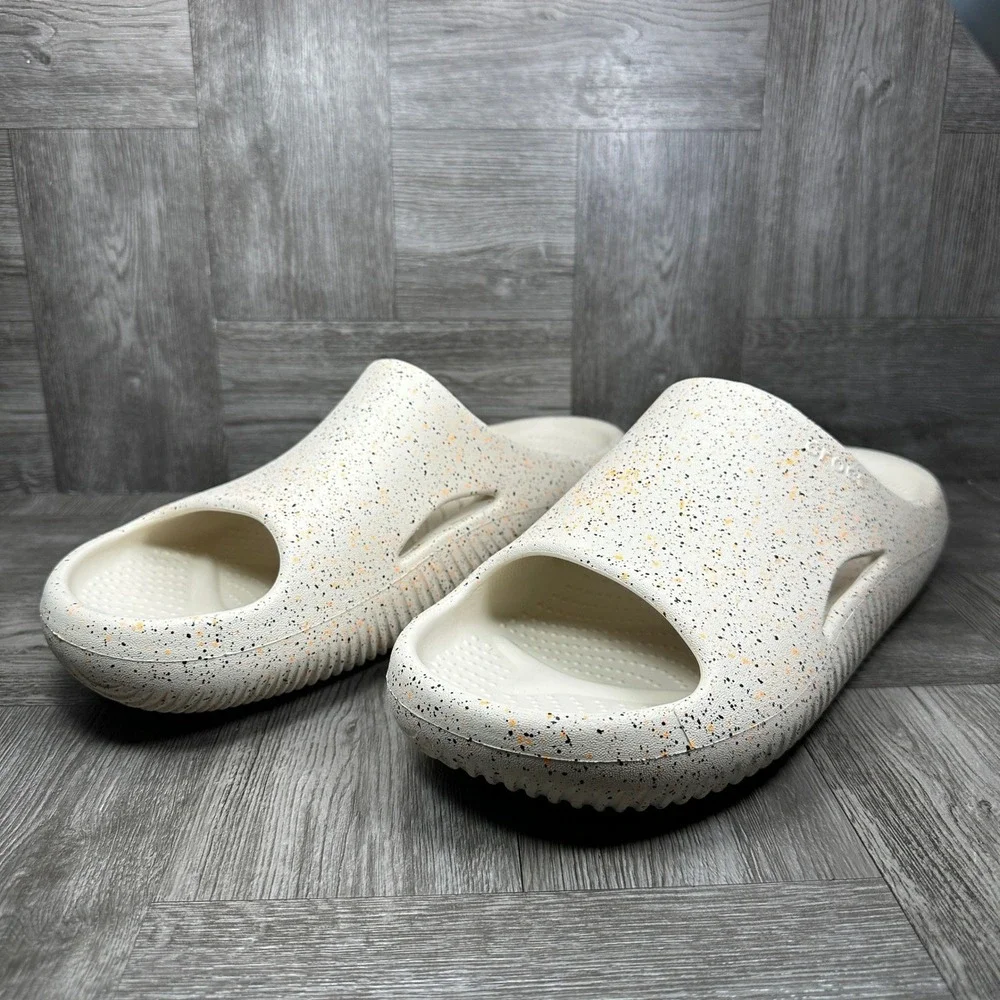 CROCS Speckled White Slide Sandals